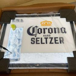 Corona Beer Seltzer Motion Moving Bubbling Up Glass Light Up Sign 23.5" x 18"