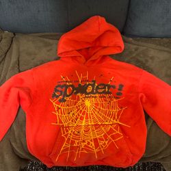 Sp5der Hoodie Red Spider Web Graphic