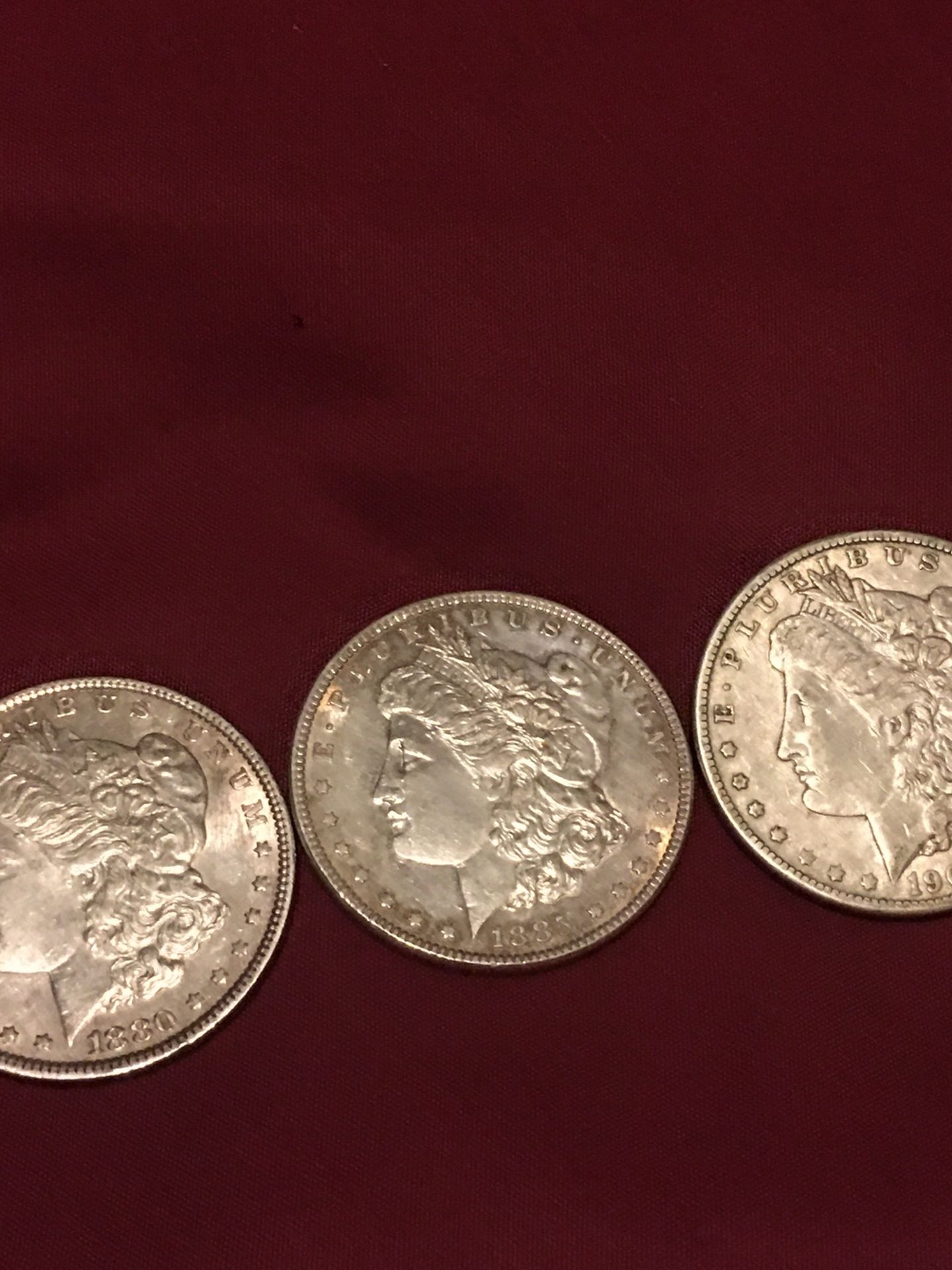 3 Morgan Silver Dollars Pre 1900