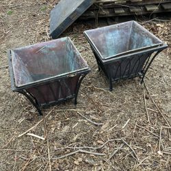 Wrought iron copper planters