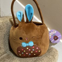 Squishmallow 8" Lancelot The Chocolate Bunny Easter Basket NWT