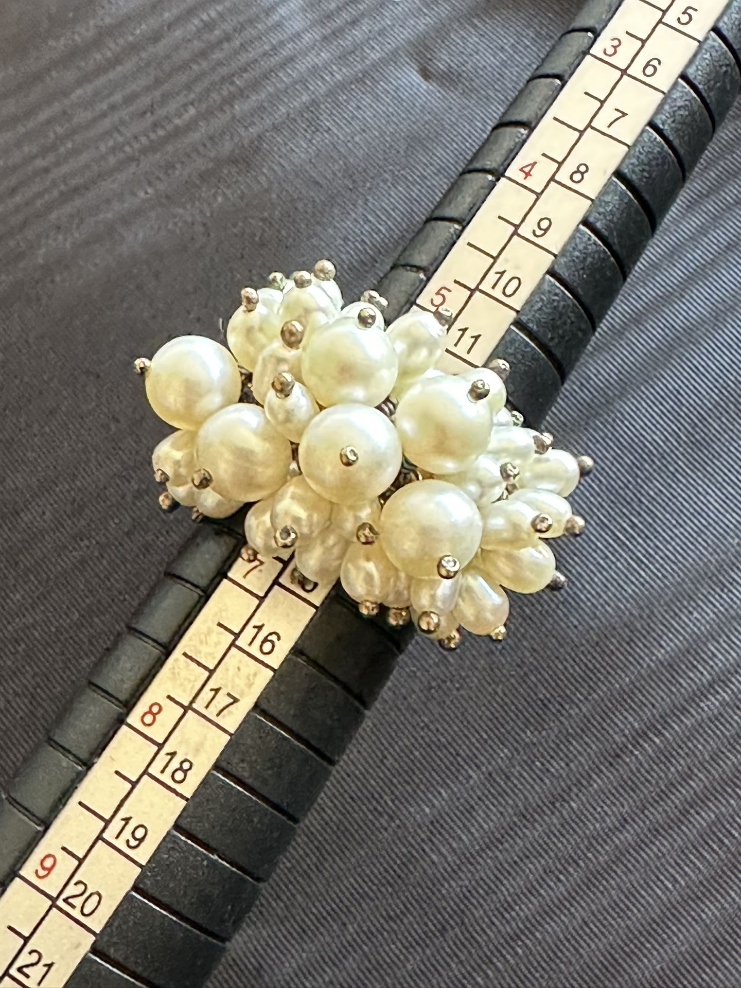 Pearl Cluster Cocktail Ring – Size 6 Women’s