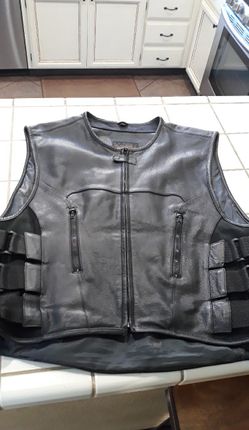 Men's Leather Motorcycle Vest