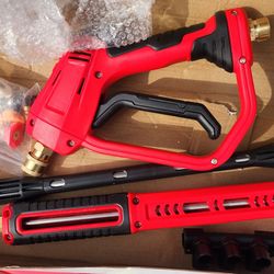 Pressure Washer Gun with 16" Replacement Extension Wand, 6 Nozzle Tips with Nozzle Holder, High Power Washer Spray Gun with M22 Fitting, 1/4" Quick Co