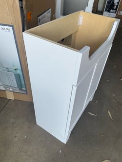 Glacier Bay Burgess 25 in. Single Sink Freestanding White Bathroom Vanity