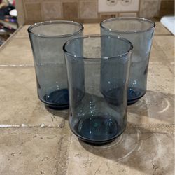 Vintage - Libbey - Bolero Blue - Juice Glasses - Set of 3 - 3 3/4" Tall - 6 oz.