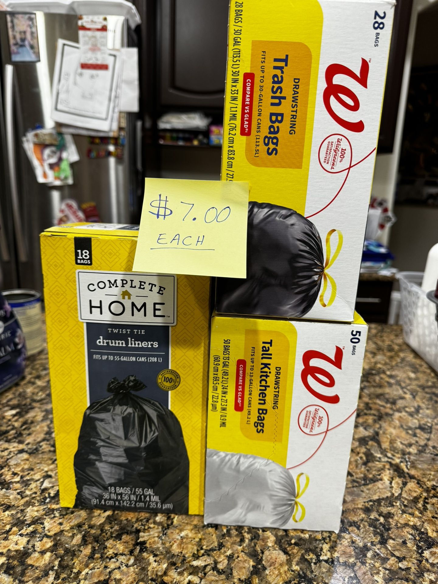 Trash Bags For 7 Dollars Each