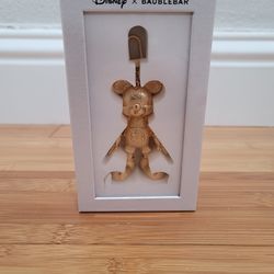 Disney x Baublebar Gold Metallic Mickey Mouse Bag Charm Keychain New in Box