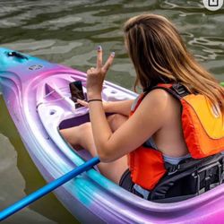 Perception Joyride 12 | Sit Inside Kayak with Selfie Slot and Cup Holder | Adjustable Padded Seat |