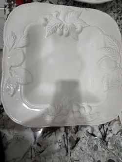 White Ceramic Square Serving Platter