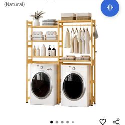 Over The Washer Bamboo Storage 