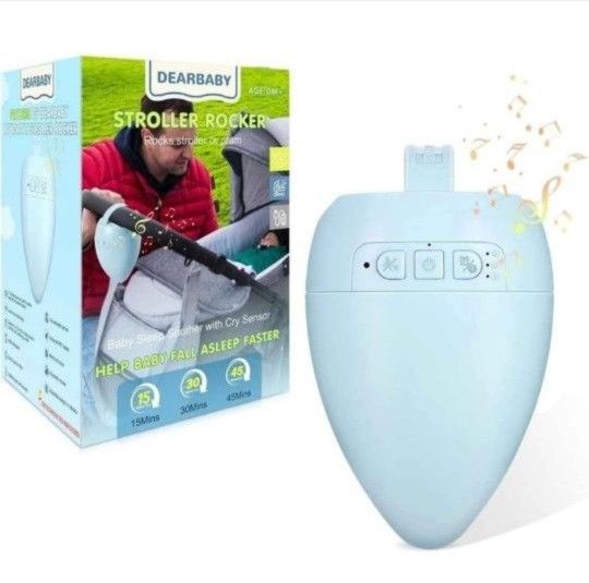 NEW! Baby Stroller Rocker, Rechargeable, 11 Soothing Sounds w/Cry Activated Sensor, Adjustable Speed