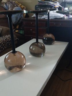 End  tables marble base  heavy very gorgeous brown   marble or green top marble glasss