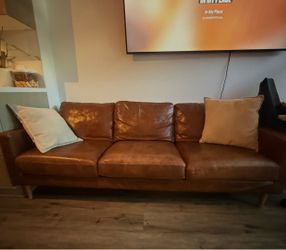 Genuine Leather 3-Seater Sofa