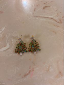 Christmas Tree Rhinestone Earrings