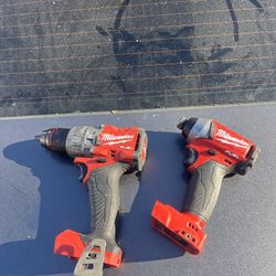 Milwaukee M18 Taladros Uno Es Autostop Hammer Drill Y El Otro Inpacto Fuel $150 Tools Only No Bateria 