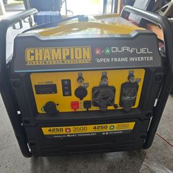 Champion 4500-Watt Dual Fuel Open Frame RV Ready Generator w/ 2 30lb filled tanks