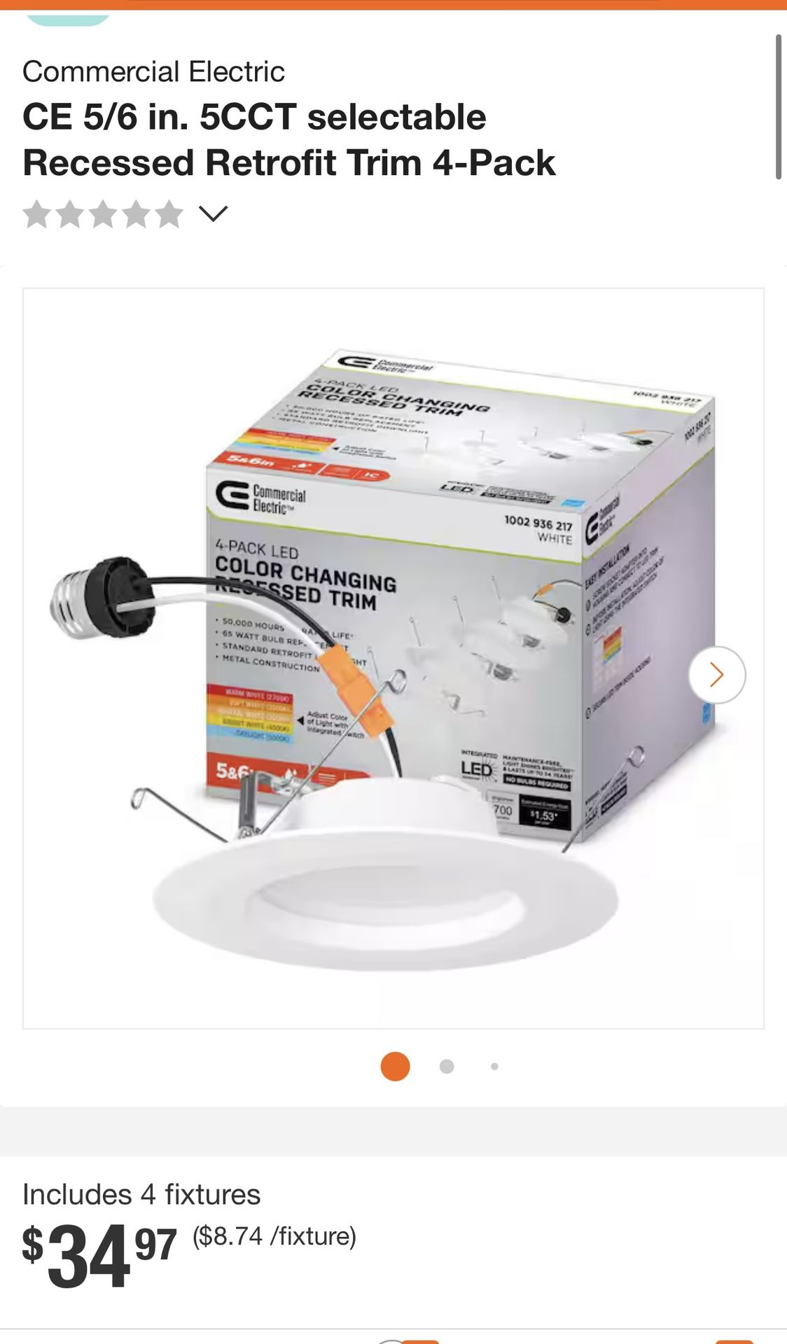 4-PACK LED COLOR CHANGING RECESSED TRIM