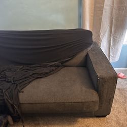 Black Fuzzy Pull Out Couch