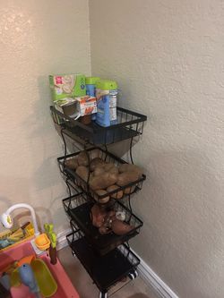 5-Tier Black Wire Fruit Vegetable Basket Stand