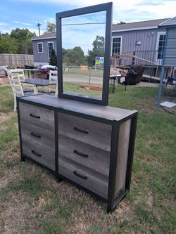 6 drawer dresser with mirror