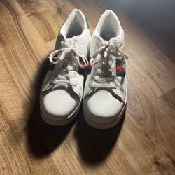 GUCCI 431942 White Leather Ace Bee Embroidery Sneakers Size 43 US 9