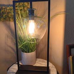 $25 Magnolia Homes Metal, Glass Reading Lamp 22"x 9 1/2"x 5 1/2" On the Cord On and Off Switch