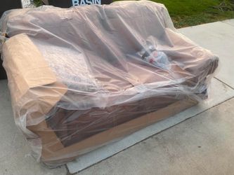 Signature Design by Ashley Loveseat Sofa, Earth Brown Faux Leather