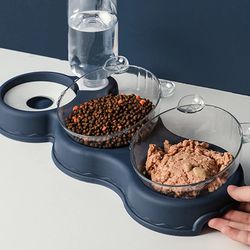 Pet Cat Bowl Automatic Feeder 3-in-1 Dog Cat Food Bowl