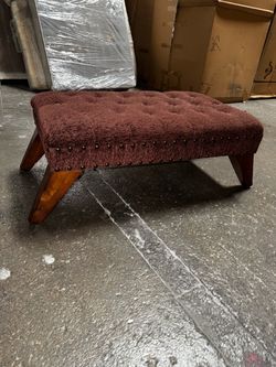 Maroon Upholstered Ottoman/Footstool