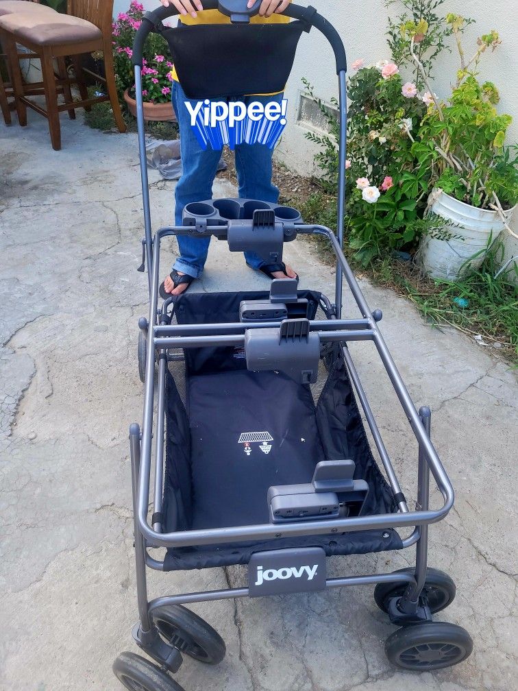 Joovy TwinRoo Doble Car Seat Stroller With Chicco Adapters