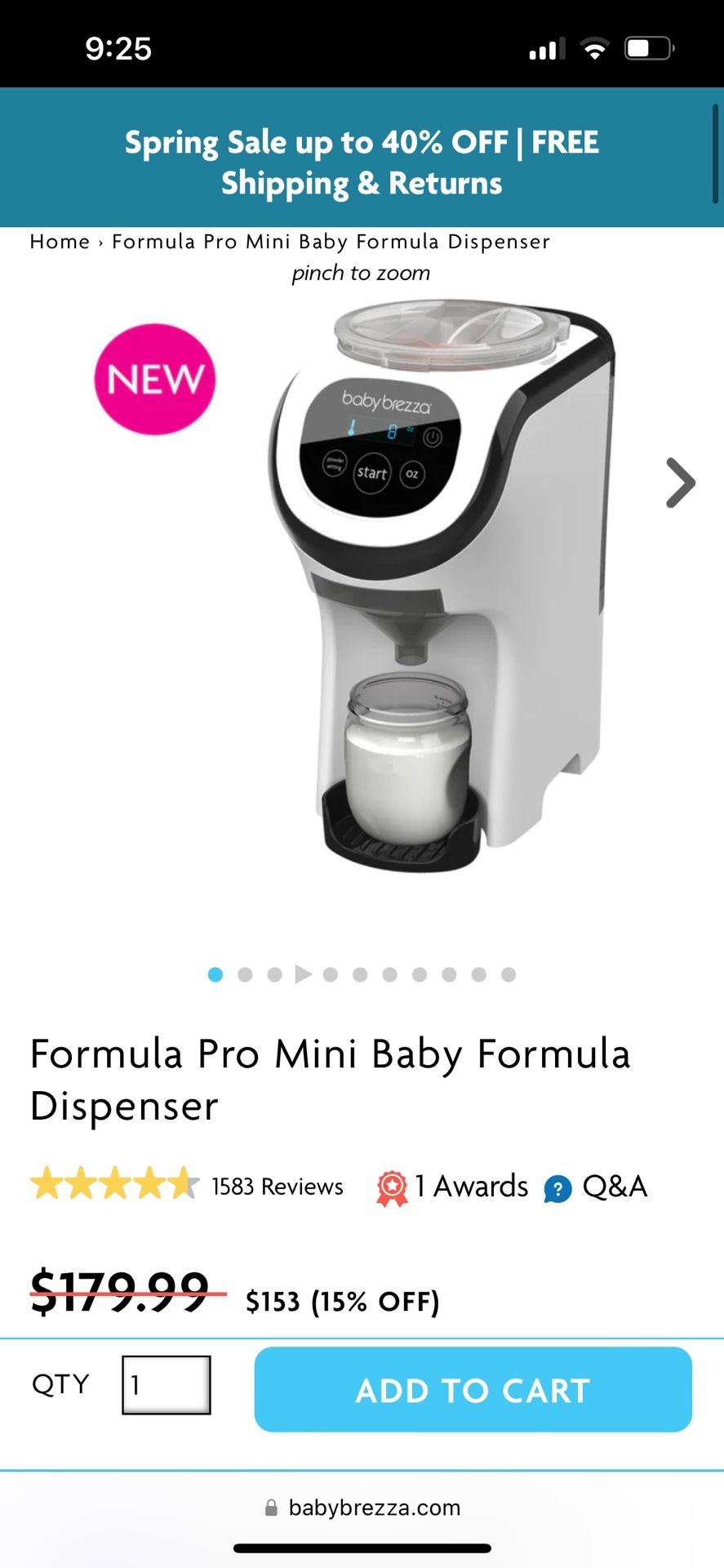 Baby Brezza Pro Mini With Riser