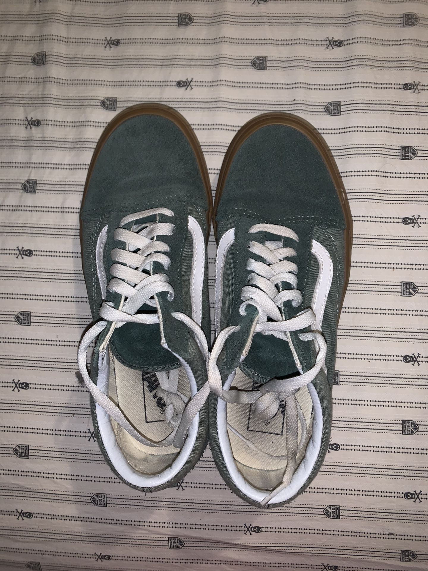 Green vans with a gum base