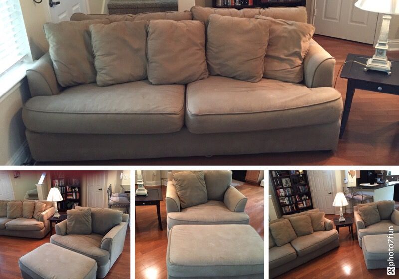 Bauhaus sofa / couch with oversized chair and ottoman