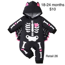 Baby Bat Costume Girl 18-24 Months Halloween / Disfraz De Murcielago Bebe 