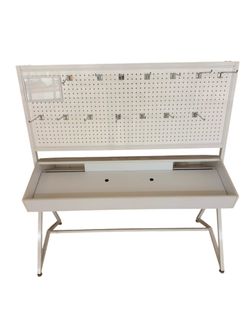 Freestanding Pegboard Display Stand w/ Storage Bins – Retail Store Fixture