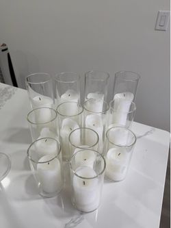 Candles in vases - various sizes