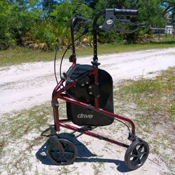 Walker, 3 Wheel, Folds Up. Drive Brand. 2 Wheel  Brakes Like New. Adjustable.