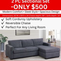 2 Pc Sectional Set