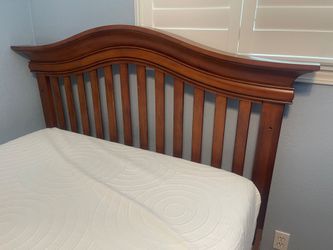 Full Cherry Wood Slatted Bed Frame & Headboard (Mattress not Included)