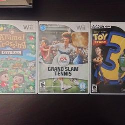 Wii Games Bundle - Animal Crossing: City Folk, Toy Story 3, Grand Slam Tennis