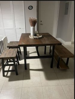 Reclaimed Wood Dining Set