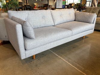 ARTICLE Anton Gray MCM Style Loveseat with Track Arms