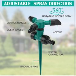 Sprinklers for Yard, 360Rotating Lawn Sprinkler, Sprinklers for Yard Large Area, Lawn Sprinklers, Powerful and Even Watering for Lawns and Gardens