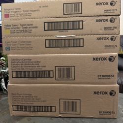 Xerox Toner And Cartridges Lot Of 5 New 006R01376,  006R01377, 006R01378, 013R00655, 013R00656