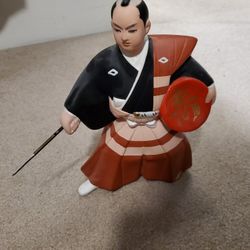 Hakata Doll Samurai Spear Statue 9 1/4" Tall