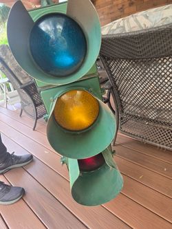Mid 20th century dual green traffic lights