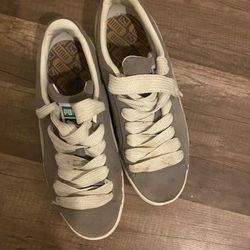 grey puma suedes Size 8