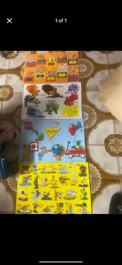 Set Of Four Learning Puzzles also double sided opposite learning puzzles and cards bundle