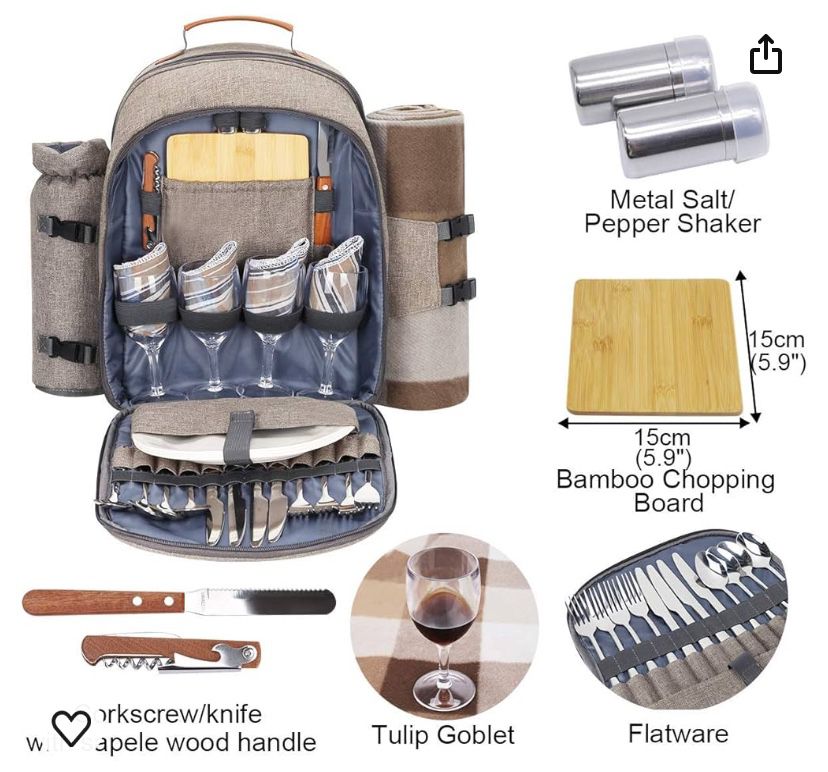 New Sunflora Picnic Backpack With Accessories